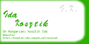 ida kosztik business card